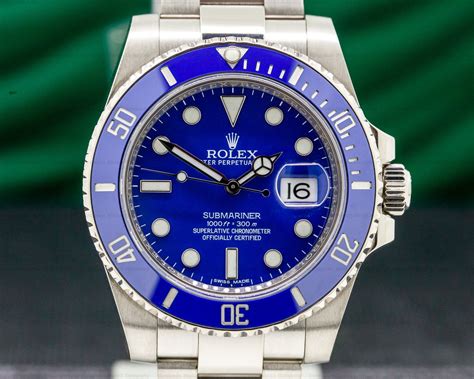 blue white gold rolex|rolex submariner white gold blue dial.